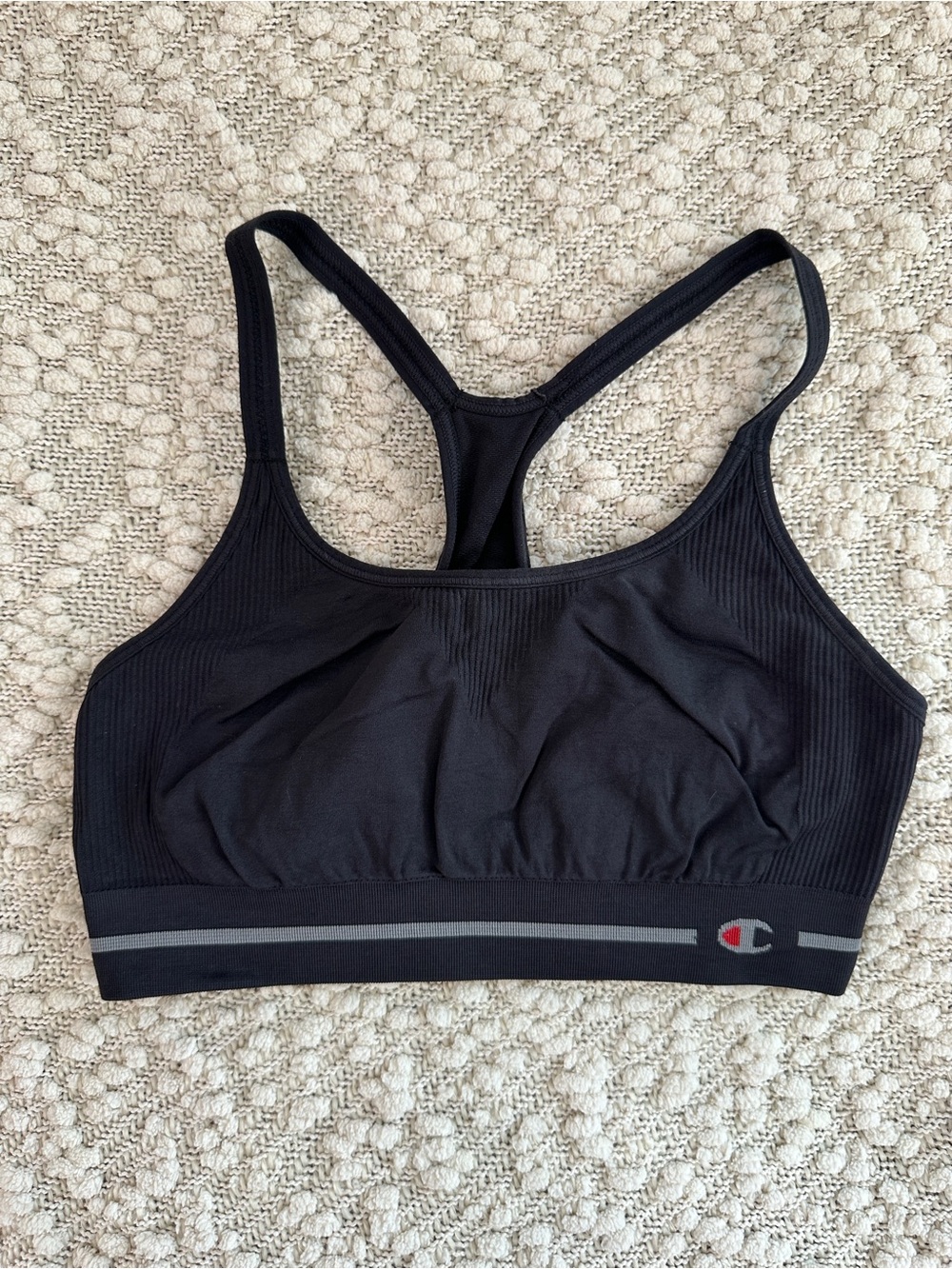 Champion Seamless Ribbed Racerback Sports Bra
Black Large
